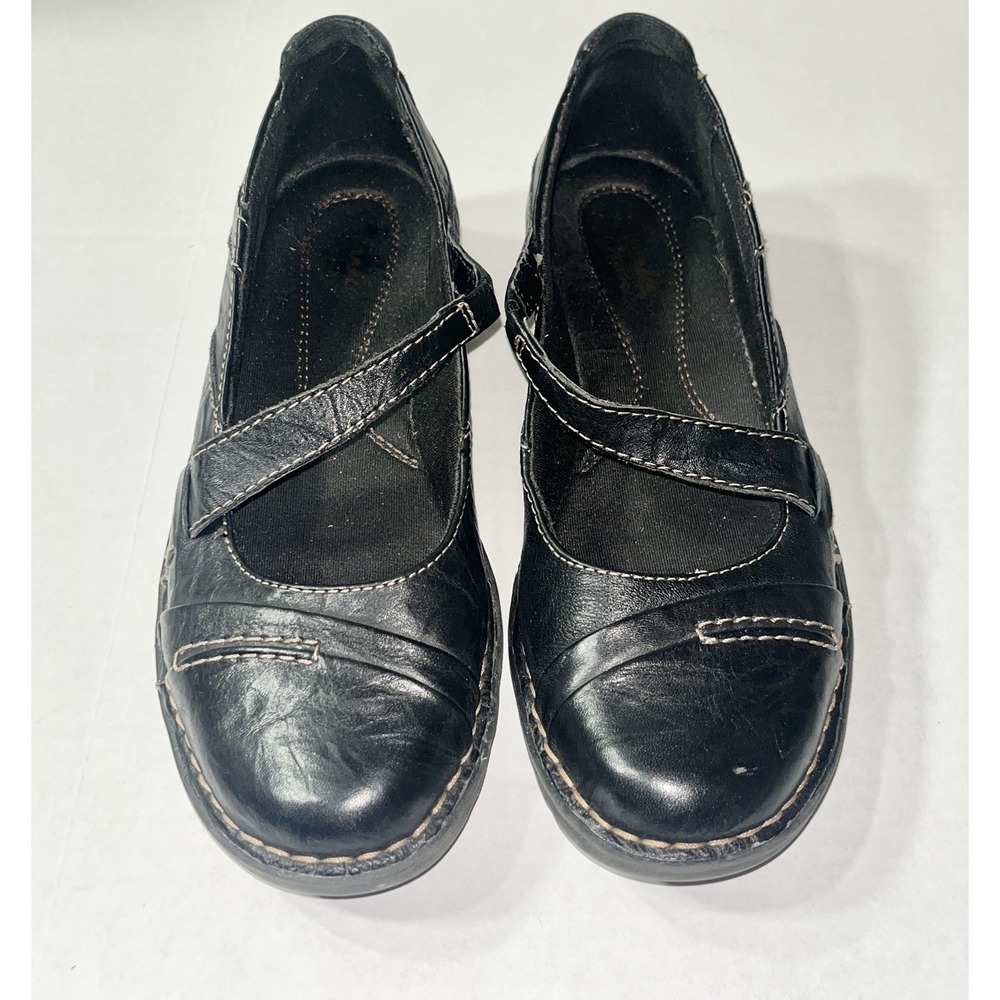 Clarks Bendables Mary Jane Shoes Women's 6.5 Black Leather Comfort Boho Granola